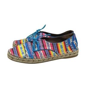 Tabitha Simmons Dolly Espadrille Flats Womens Size 6 Made Spain Silky Peru Artsy